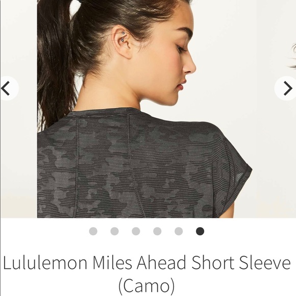 Lululemon Miles Ahead Short Sleeved T Shirt. Size 4 Camo Green Print - Picture 2 of 6